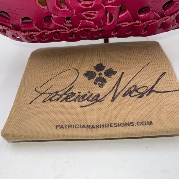 Patricia Nash RARE Ticci Woven Leather Chain Link Convertible Crossbody Bag in F - Picture 3 of 11